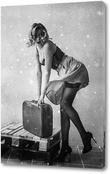   Постер Девушка с чемоданом