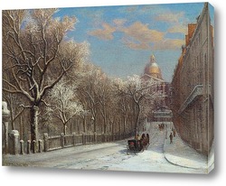   Постер Парк-стрит в зимний период, Бостон