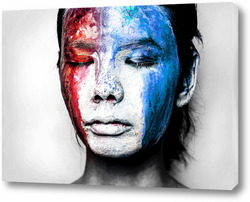   Постер Девушка с цветным лицом