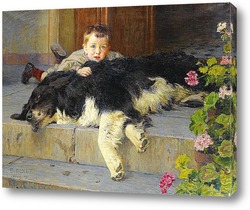   Постер Мальчик с собачкой