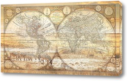   Постер Рисунок карты мира