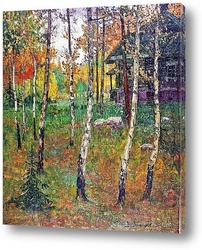   Картина Скит в лесу