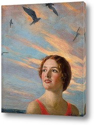   Постер На берегу моря, обложка американского журнала, август 1926