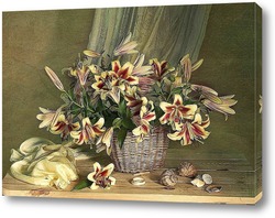    Натюрморт с лилиями в корзине