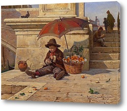   Постер Маленький продавец апельсинов