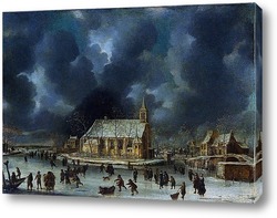   Картина Катание у голландских замков, недалеко от Амстердама