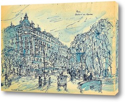   Картина Бульвар Капуцинов в Париже