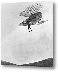   Постер Немецкий авиаконструктор Отто Лилиенталь на планере,1896г.
