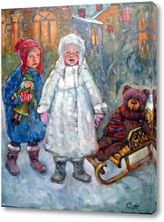   Постер Девочки на снегу