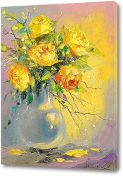   Постер Букет желтых роз 