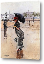   Картина В дождливый день на площаде Конкорд