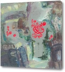   Постер пейзаж с розами