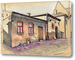   Картина Улочка с стареньким домиком.