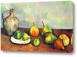   Постер Натюрморт с кувшином и фруктами.