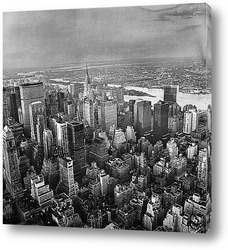   Постер Нью-Йорк на фоне неба.