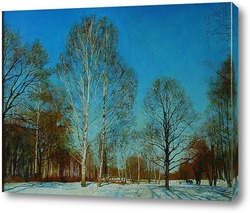   Картина Зимний день в окрестностях Петергофа. 