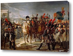   Постер Наполеон ведет армию через мост Лех близ Аугсбурга