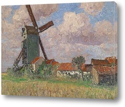  Постер Мельница и деревня в Бельгии
