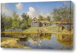   Постер Деревенский пруд 