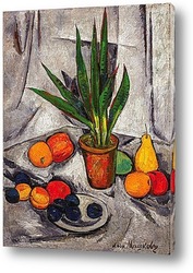   Картина Натюрморт с фруктами и растением, 1914-1915