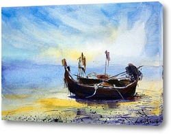   Постер Лодка на берегу
