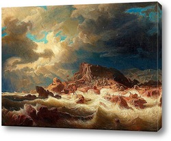   Картина Крушение корабля в бурном море