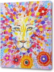   Постер Лев в цветах