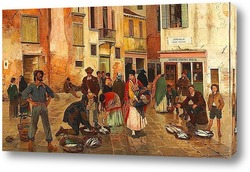   Постер Рыбный рынок в Венеции