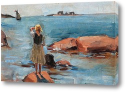   Картина Девочка на скалах