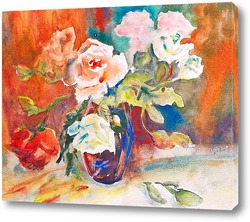   Картина Розы в вазе