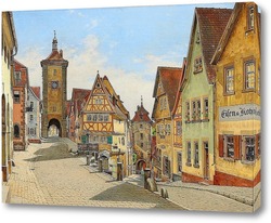   Постер Вид на улицу из Ротенбурга-на-Таубере