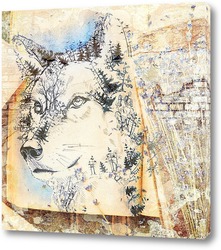   Постер Волк в зарисовке