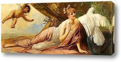   Картина Лежащая красавица с Путто и какаду