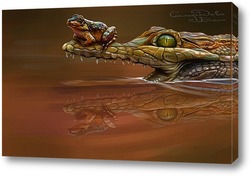   Картина Крокодил и лягушка