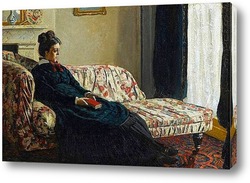   Картина Медитация.Мадам Моне,сидящая на диване