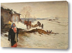   Картина Русская деревенская сцена 