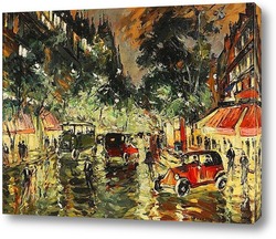   Картина Ночная дорога в Париже