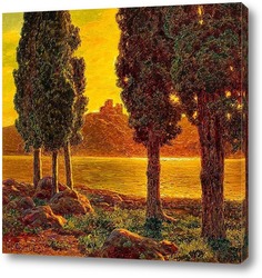   Картина Закат солнца. 1921