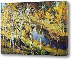   Картина Пейзаж с березами и рекой, 1919