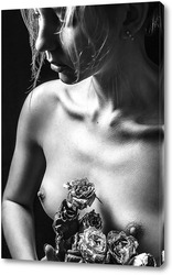   Постер девушка с цветами