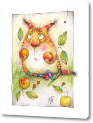   Постер Кот с яблоками