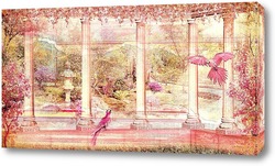   Постер Панорама цветущего сада
