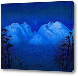   Постер Зимняя ночь в горах