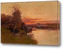   Картина Река на закате