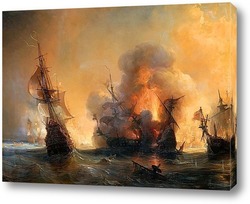   Постер Атака на английский флот графом Турвиллем и Жаном Бартом в Смирн
