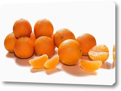  Pile of mandarins with leaf isolated on white background