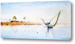   Картина Лодки у Дейр эль Кадидж, в полдень