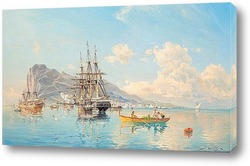   Картина Шведский военно-морской фрегат в Гибралтаре