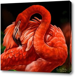  Картина Розовфй фламинго