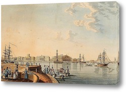   Картина Вид на стрелку Васильевского острова с Дворцовой набережной